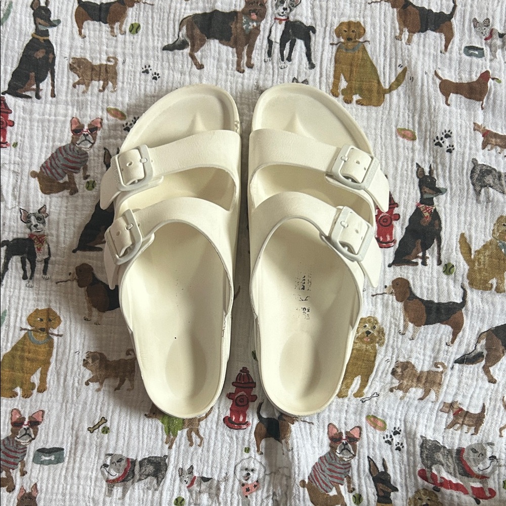 Birkenstock White Double Strap Sandals